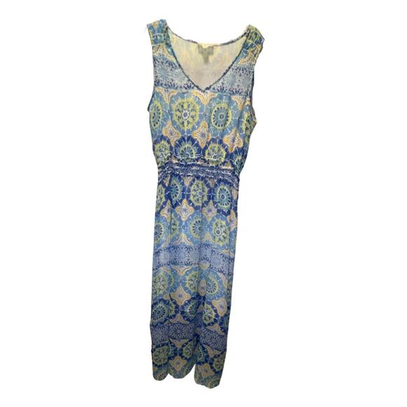 Nurture, Sleeveless Maxi Summer Dress, Gather waist, Blue, L - Picture 1 of 9